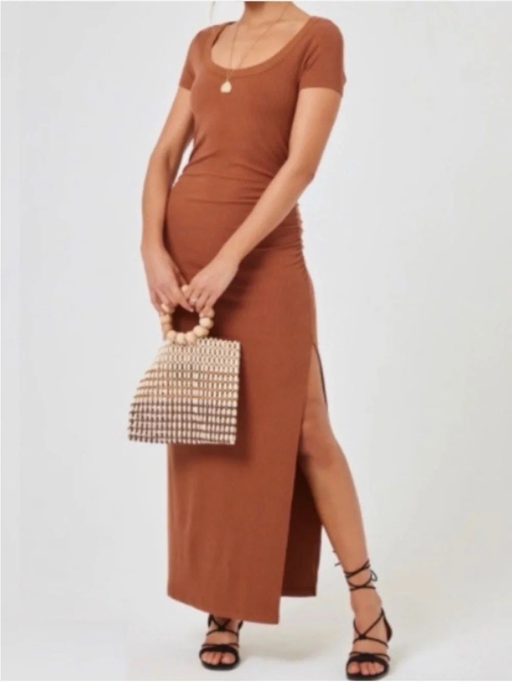 l*space scooped neck ribbed maxi dress NWT XS